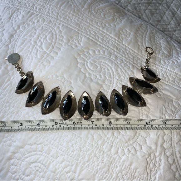 Sterling Silver black c.z. stone necklace - Picture 7 of 14